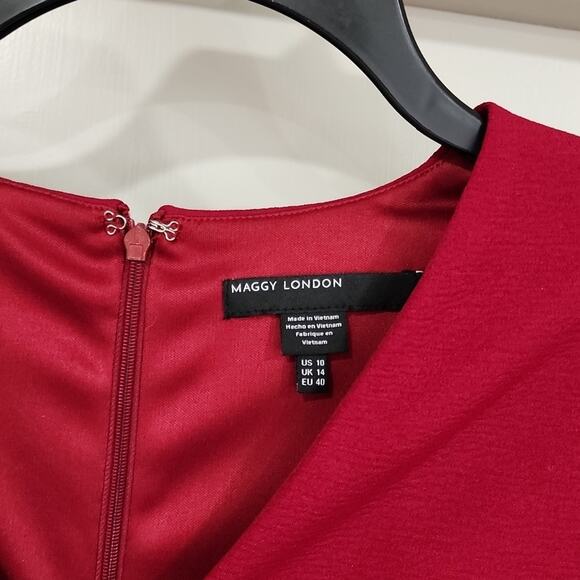 NWT Maggy London Size 10 Lined Red Dress - Picture 4 of 10